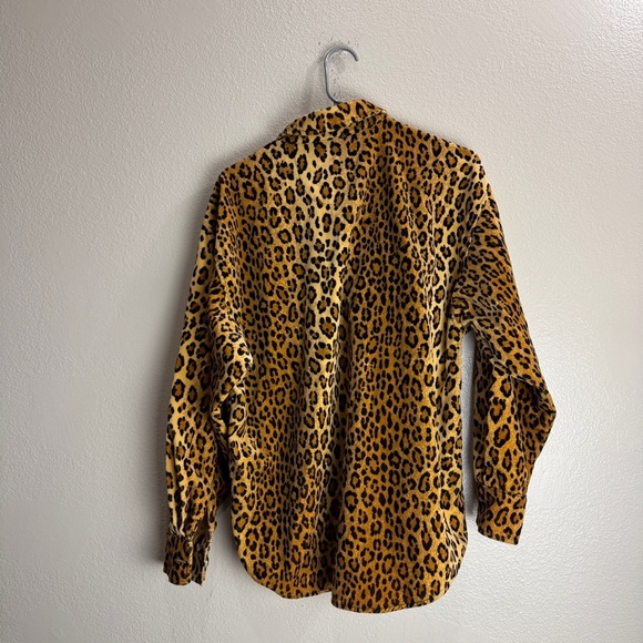 True Grit Vintage Leopard Velvet Button Up Shirt Size Small - Picture 5 of 8